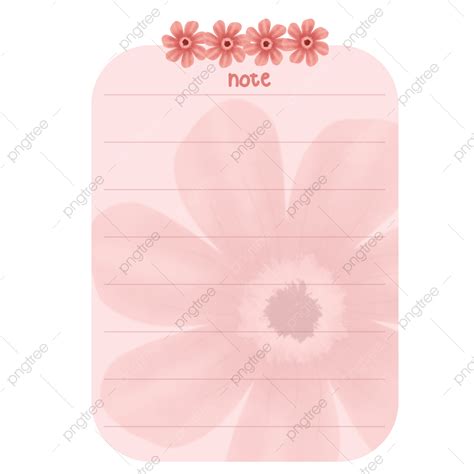 Pink Sticky Note White Transparent Beautiful Pink Sticky Note Flower