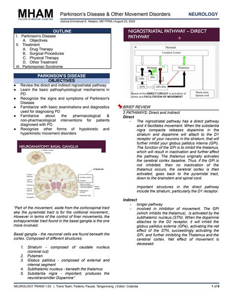 Solution Neurology3 Parkinsons Disease Other Movement Disorders