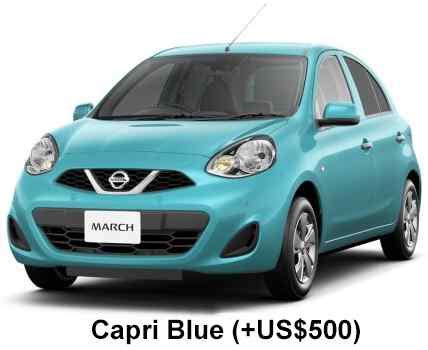 New Nissan March Body colors, Full variation of exterior colours selection