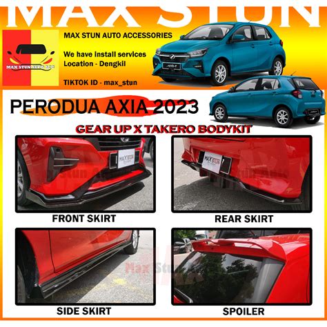 Perodua Axia Fullset Bodykit Gear Up Takero Mk Oe Look Bumper