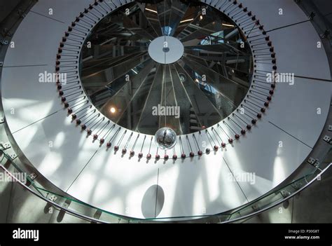 The View From Above Of Foucault Pendulum That Demonstrates The Earth S