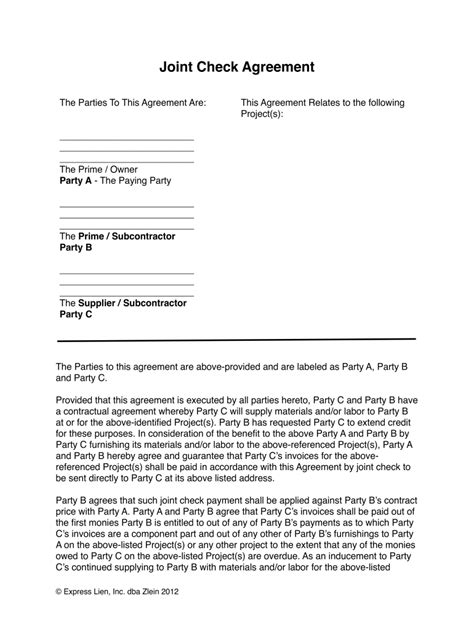 Joint Check Agreement Template Fill Out Sign Online Dochub