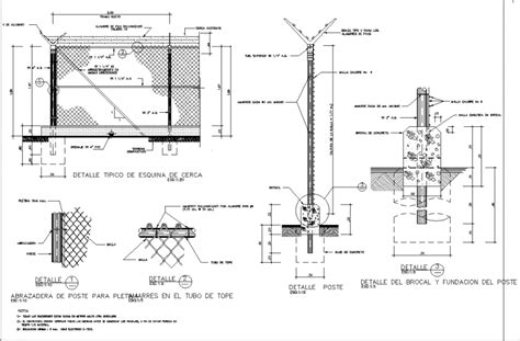 Exterior Boundary Fence Detail Drawing In Dwg AutoCA File Cadbull