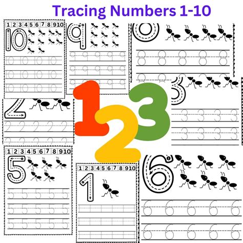 Number Tracing Worksheet 1 10 Printable Trace Numbers Handwriting