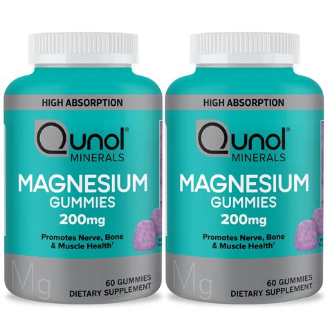 Qunol Magnesium Gummies For Adults Qunol 200mg Magnesium Citrate Gummies High Absorption