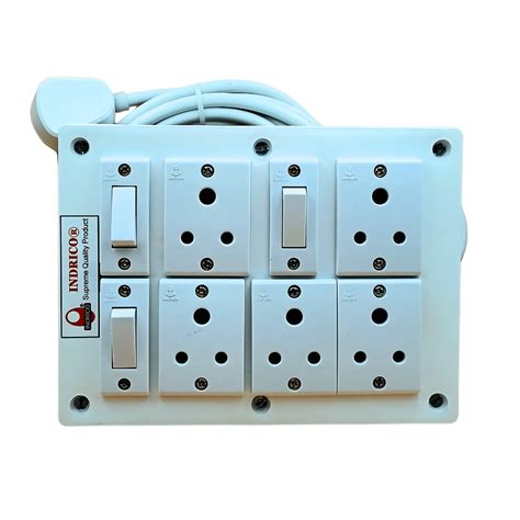 Indrico Pvc W Way Extension Board With Individual Switch And Long