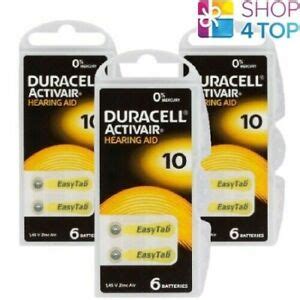 Duracell Activair Size 10 Hearing Aid Batteries 1 45V Zinc Air NEW EBay