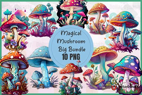 Magical Mushroom Sublimation Big Bundle Graphic By Dollar Dynasty