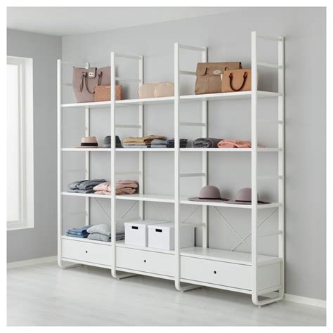 Elvarli Open Storage Combination White 245x40x216 Cm Ikea