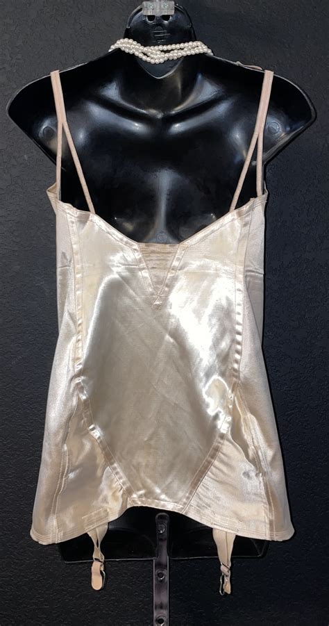 Very Rare 1940s Vintage Golden Satin Smoothie Strouse Adler Controleur Ob Girdle Corset W