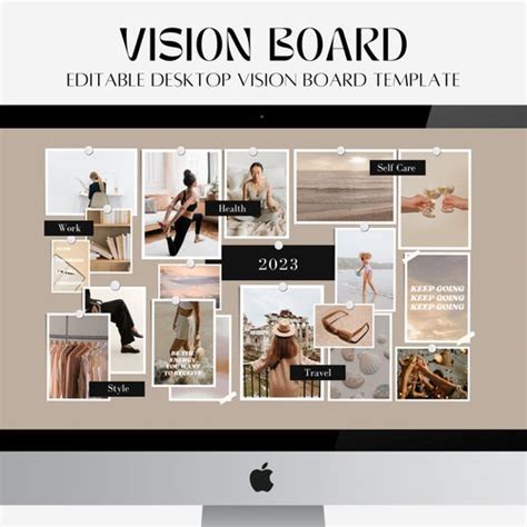 Digital Vision Board Template Canva 2023 Vision Board 2023 Etsy