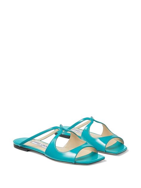 Jimmy Choo Anise Leather Flat Sandals Farfetch