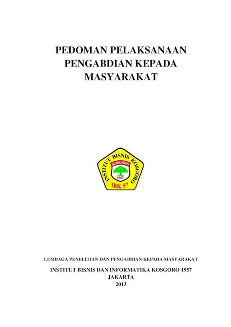 Pdf Pedoman Pelaksanaan Pengabdian Kepada Masyarakat Yang