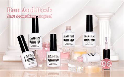 Amazon RARJSM Nude Rubber Base Gel Nail Polish Set Clear Sheer Milky White Opaque Pink