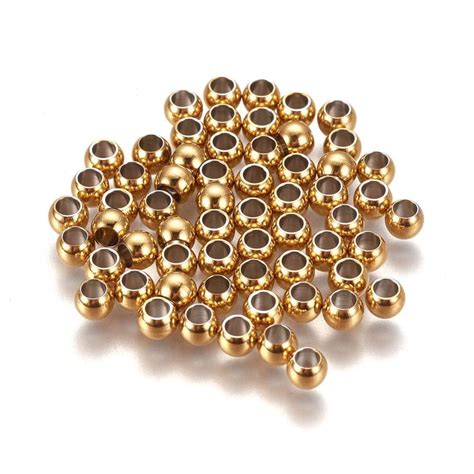 Stainless Steel Spacer Beads Kralen Goud X Mm Beads Basics