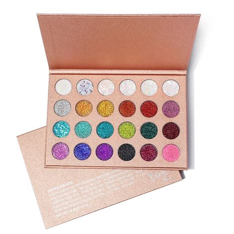 Waterproof 24 Colors Pressed Glitter Eyeshadow Palette No Logo