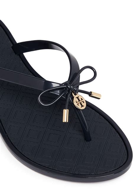 Lyst Tory Burch Jelly Bow Thong Embossed Flip Flops In Blue