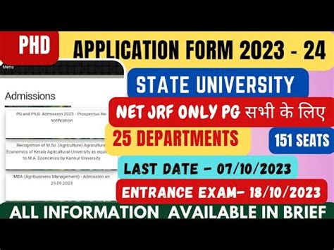 Phd New Application Form Phd Admission State University