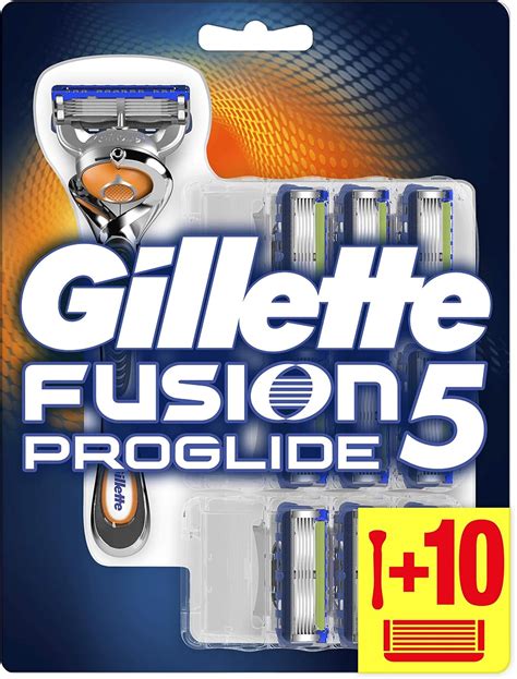 Gillette Fusion 5 Proglide Rasoir Homme 10 Lames De Recharge