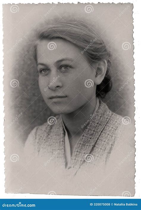 Half Turn Portrait Of A Beautiful Young Woman Circa 1958 Stock Photo