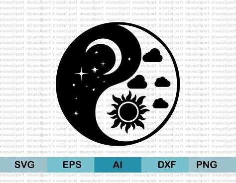 Sun moon svg sun and moon svg cut file png sun moon clipart | Etsy