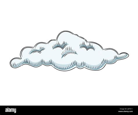 Hand Drawn Style Simple Gray Cloud Vector Illustration Sketch Design On