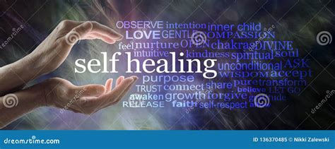 Self Help Healing Word Cloud Stock Image Image Of Ethereal Feathered