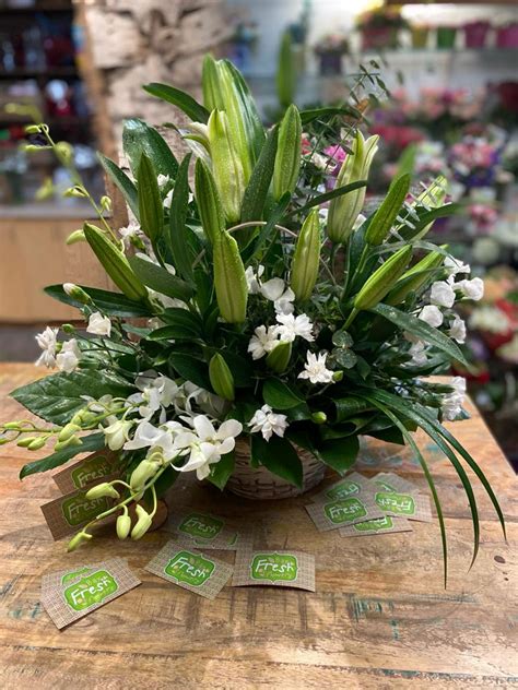 Sympathy Arrangement With Lilies Buy In Vancouver Fresh Flowers