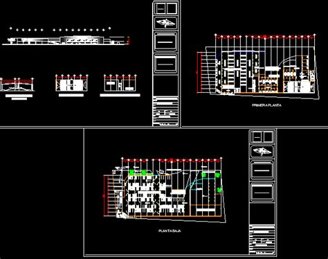 Planos De Plaza Comercial En DWG 25 45 MB Librería CAD