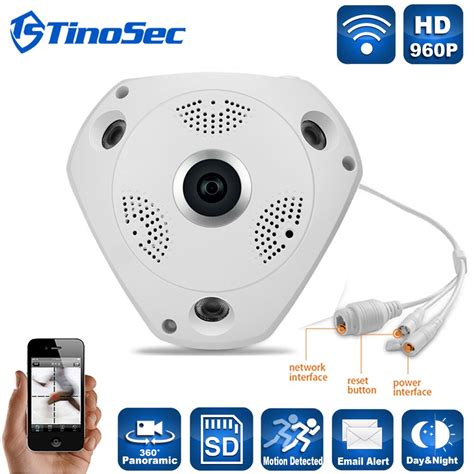 TinoSec WIFI 960P 360 Degree Fisheye Panoramic Camera HD Wireless VR IP