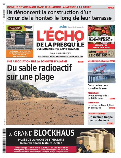 L Echo De La Presqu Le N Du Octobre T L Charger Sur Ipad