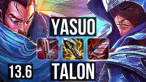 Yasuo Vs Talon Mid 2 4m Mastery Legendary 6 Solo Kills 600