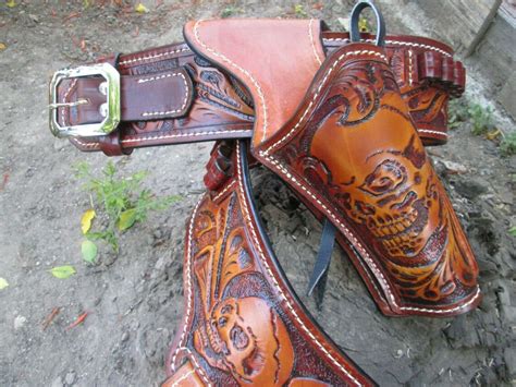 D A D Custom Leather Hand Tooled Western Holster Fast Draw Etsy