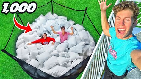 Trampoline Filled With 1000 Pillows Ben Azelartbrent Riveralexi