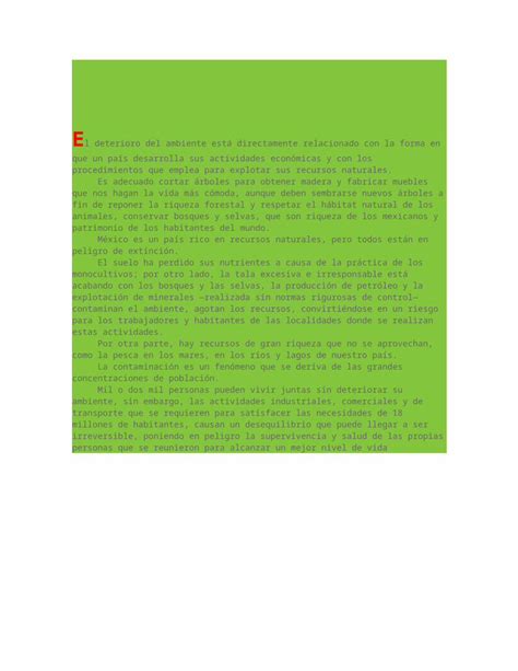 Causas Y Consecuencias Del Deterioro Ambiental [download Docx]