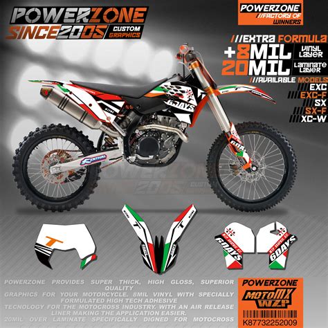 Powerzone Custom Team Graphics Backgrounds Decals 3m Stickers Kit For