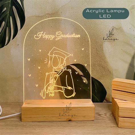 Jual COD NO CUSTOM Gift Akrilik Lampu LED Sketsa Foto Handwriting