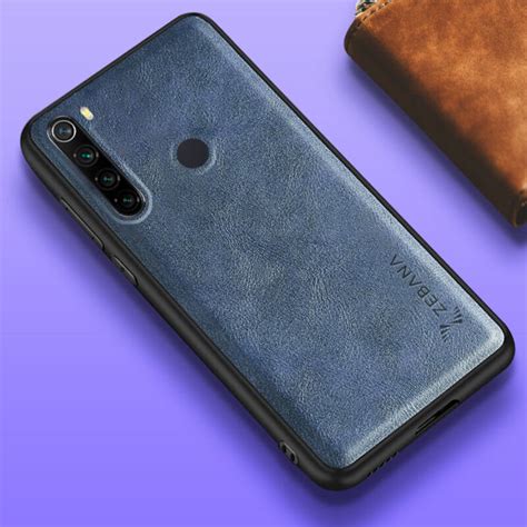 Xiaomi Redmi Note 8 Kılıf Mavi Zebana Lüx Deri Kılıf