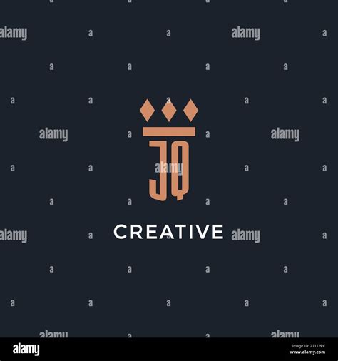 JQ Logo Initial With Pillar Icon Design Luxury Monogram Style Logo For