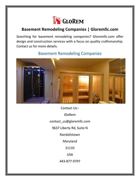 Ppt Basement Remodeling Companies Gloremllc Powerpoint