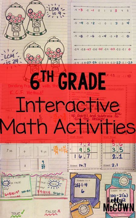 6th Grade Interactive Math Notebook Activities Common Core Aligned