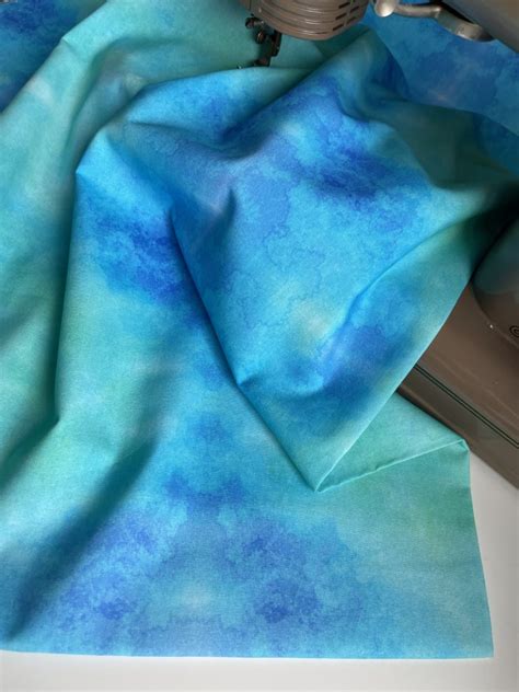 Ткань акварель морская волна - интернет-магазин хлопка в России