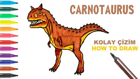 Easy Drawing Carnotaurus Dinosourus I Kolay Carnotaurus Çizimi I