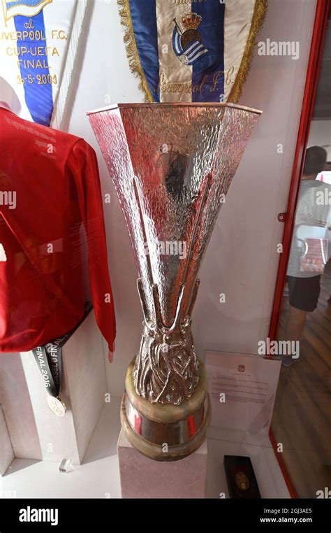 UEFA cup in the Anfield Museum Stock Photo - Alamy