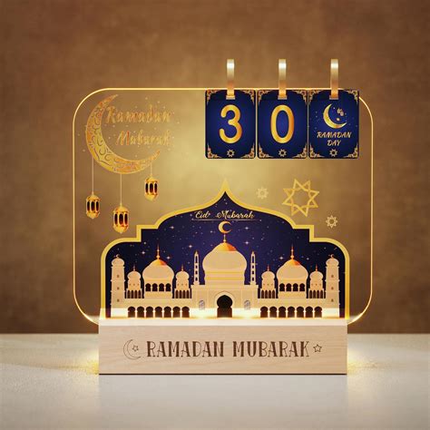 Ramadan Calendar Decorations Acrylic Eid Ramadan Light With Countdown