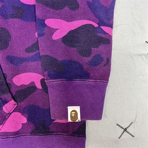 Authentic BAPE Purple Camo Jacket Full-Double zip... - Depop