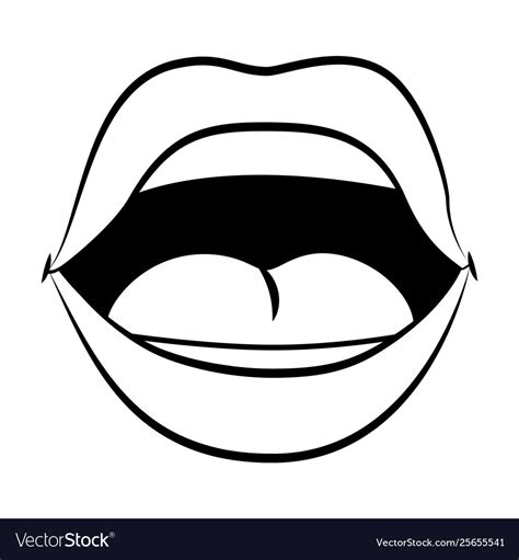 Pop art comic lips cartoon Royalty Free Vector Image