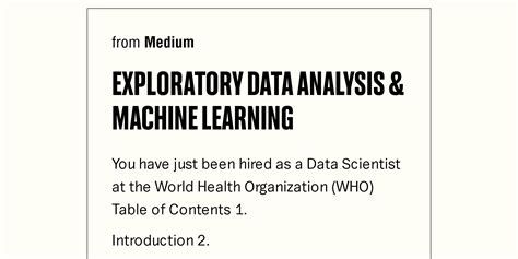 Exploratory Data Analysis And Machine Learning Briefly