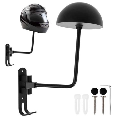 Mounted Rack Wall Helmets Display Holder 180 Degree Rotation Keys Jacket Hanger Motorcycle