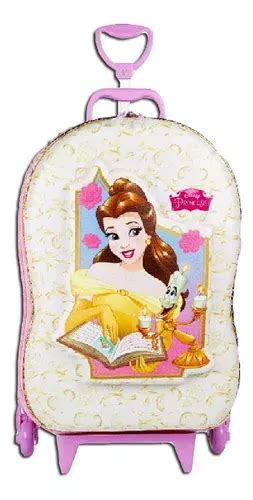 Mochila Escolar Maxtoy Princesas Disney Mochila 3D Bela Princesa Disney